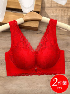 Red Dragon Year Gathered Vest Style Bra Young Womens Underwear Thick Cup No Steel Ring Four Season Use Fixed Strap Design