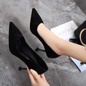 Black High Heels Womens Thin Heel 2023 New Spring Autumn Professional Interview Single Shoe Soft Bottom Work Ceremony Job Shoes