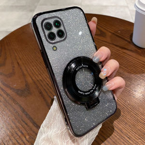 Huawei P40 Lite 4G Silicone Phone Case Full Cover Anti-Fall Soft Shell for Men And Women with Stand Transparent Shockproof