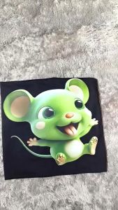 Kaos Pria Gambar 3D Premium Green Mouse Katun 24s H040 By Hans & Co