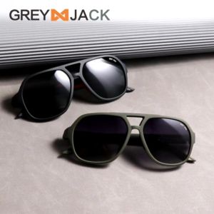 Grey Jack Kacamata Hitam Sunglasses Polarized Anti Silau UV400 Model Aviator Fashionable Pria Bahan TR90 11111
