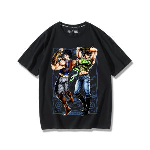 Bandai | JoJos Bizarre Adventure Animation Derivatives T-Shirt Jotaro Kujo Star Platinum Kira Yoshikage Printing Mens and Womens Tops