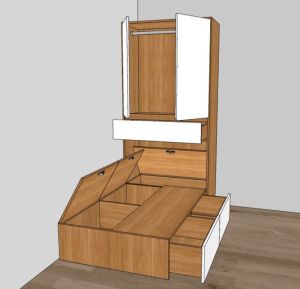 Storage bed with cabinet customize singapore for helper room/bomb shelter/store room/unity/helper room/smaller room