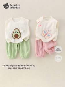Usbettas | Summer Thin Infant Outfit Shortsleeved Anti-mosquito Pants Set S