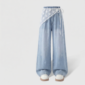 JS | Cool Summer Breathable Tencel Wide-leg Jeans Girls Pants