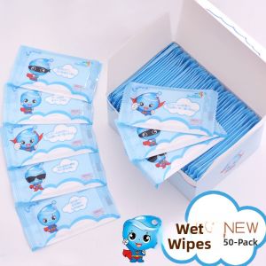 Portable Individual Pack Wet Wipes for Face Cleaning School Use Children Special Use Non-Woven Fabric No Alcohol Included