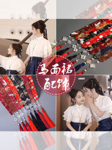 Retro Court Style Hair Accessories for Children Including Hair Ropes and Headpieces in Vibrant Red Colors