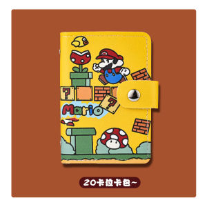 กระเป๋าใส่บัตร Super Mario ขนาดเล็ก น่ารัก ความจุขนาดใหญ่ มีช่องใส่บัตรหลายช่อง ป้องกันการสูญเสียแม่เหล็ก ใส่บัตรประจำตัว กระเป๋าใส่บัตรเงิน