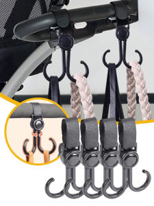 2-4PCS Baby Stroller Hooks for Bags  Multipurpose Universal Stroller Clips and Hooks or Hanging Diaper Bags Stroller Organizer