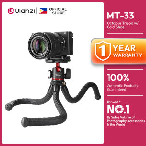 Ulanzi MT-33 Flexible Octopus Tripod with Double Cold Shoe Ball Head C-Clamp with Max 2kg / 11.8" Weight and Height ABS + TPR Rubber Legs and 2.36" to 3.33" Smartphone Size Compatibility | 2395