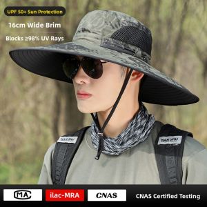 JIFANPAUL | Mens Summer UV Protection Wide Brim Fishermans Hat for Outdoor Fishing and Hiking