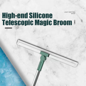 50CM Floor Wiper Scraper 180° Degree Rotatable Silicone Squeegee Magic Broom Retractable Telescopic Sweepers Mop Wiper