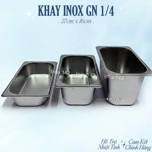🅾️ KHAY INOX GN 1/4   / KHAY ĐỰNG THỰC PHẨM / KHAY ĐỰNG TOPPING / KHAY BUFFET / KHAY INOX SƠ CHẾ THỰC PHẨM
