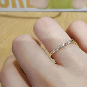 Fashion Stylish Square Ring Square Row Diamond Ring Female 18K Gold Zircon with Diamond Accessible Luxury Special-Interest Design Fancy Ins