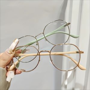 2pcs Mens and Womens Minimalist Full Frame Oval Anti Blue Light Glasses