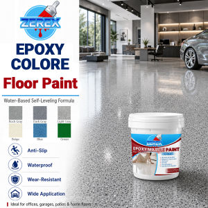 ZEREX Epoxy Colored Sand Paint Self-Leveling Epoxy Paint For Flooring Floor Paint For Cement Epoxy Flooring Paint With Tools Cement Floor Paint High Gloss Non-Slip Paint Imitation Marble Cement Imitating Marble Tiles Anti Slip And Wear Resistant Paint