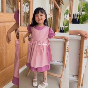 DRESS ANAK PEREMPUAN LINEN CLAIRE LALUNA OUTER DRESS 1-9TH