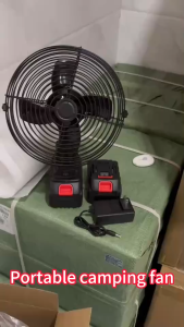 8 Inch lithium batteries Powered Metal Fan Portable Cordless Industrial Fan Pure Copper Motor for Emergency Brownout Camping