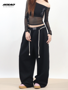 Cool Sensation American Style Street Dance Original Rhinestone Drawstring Jazz Slim Straight Casual Pants Womens High Elasticity