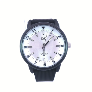 Q&Q (VR52J011Y) Sunray Silver Dial Black Resin Sport Watch