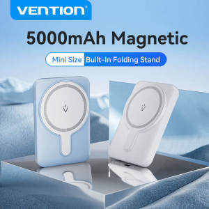 Vention Pin Sạc Dự Phòng 5000mAh 20W Siêu Nhanh - 2 Cổng Type-C/USB-C - Sạc Không Dây & Có Dây - Thiết Kế Gọn Nhẹ Chống Trầy Xước - Hàng Chính Hãng