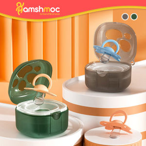 HamshMoc Portable Baby Pacifier Holder Seal Design Pacifier Case Pacifier Storage Box with Hanging Hole for Travel Outdoor