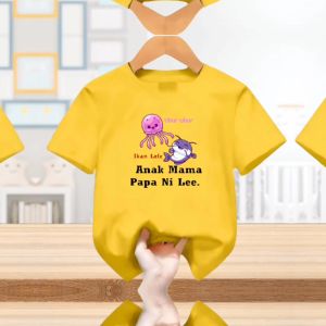 Pakaian Atasan Anak Cewek dan Cowok Usia 1-12 Tahun Edisi Ubur-Ubur & Ikan Lele Lengan Pendek Kekinian