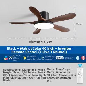 MENGHUANG | 60 Inch High Power Ceiling Fan Light with Inverter Technology