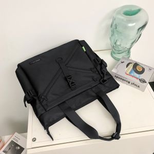 Large Capacity Crossbody Bag for Men Single Shoulder Handheld School Bag High School Students Tutoring Class Bag Trendy Brand