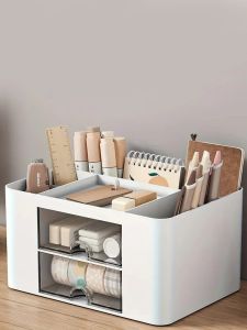 1PC Pen Organizer With 2 Drawer Multi-Functional Pencil Holder For Desk Holder Storage Box For Desk Office Supplies Vanity Table