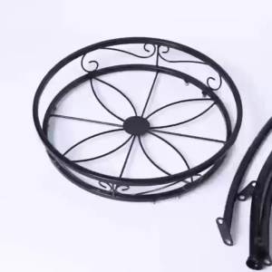 Plant Stand Indoor Outdoor 2 Tier 27" Tall Metal Potted Holder Flower Pot Stand Heavy Duty Plant Shelf Rustproof Iron Multiple Plant Round Supports Rack for Planter Corner Garden Balcony Patio