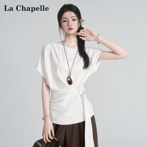 La Chapelle | Off-Shoulder Tie-Waist Short Sleeve T-Shirt