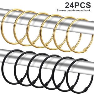 24 Pack Curtain O-Rings Multifunctional Purpose Decorative Metal Shower Curtain Rings Smooth Rustproof Iron Bath Drape Loop