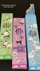 STIPPPA Set Isi 12 Pcs Pensil Karakter dengan Rautan Pencil & Serutan