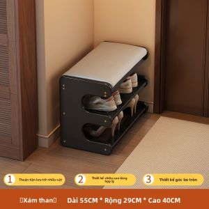CHUJUN | Giá Để Giày Dạng Ghế Đen Tiết Kiệm Không Gian Cho Khu Vực Cửa Ra Vào
