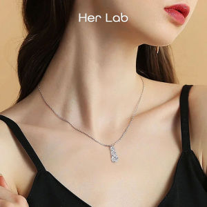 Her Lab Jewelry | Popular imported diamond sterling silver womens necklace 3 diamond pendant with GRA report carat high-end jewelry diamond 925 sterling silver cut diamond necklace three lives three worlds 1 carat moissanite pendant necklace