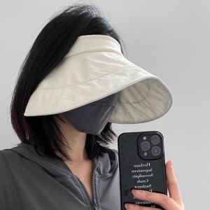 Womens Summer UV Protection Foldable Sun Hat Large Brim Outdoor Fashionable Egg Roll Sun Cap Casual Style UPF50+ Hat