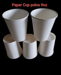 Hot Paper Cup / Cup Kertas / Gelas kertas 9oz Polos Motif Gagang 50pcs