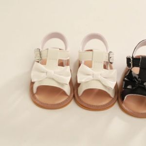 New Summer Sandals for Girls: Fashion Bow Leather Princess Style & Comfortable Walking Shoes