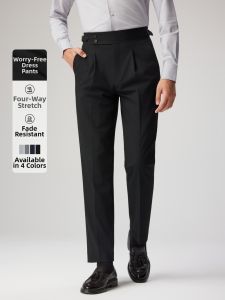 Italian Style Straight Fit Business Casual Pants High Waist