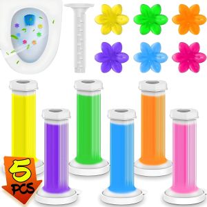 5Pcs Flower Toilet Cleaner Gel Aromatic Drain Toilet Cleaning Detergent Air Freshener Remove Odors Home Bathroom Tools
