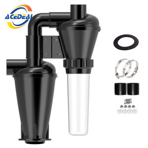 AceDeal Double Filtration - Cyclone Dust Collector 50mm/2 DIY Turbocharged Woodworking Filter Industrial Separator Collector Canister Cyclone Separator Dust Collector Dust Extractor Separator