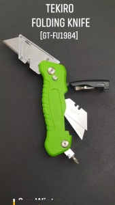TEKIRO Folding Utility Knife GT-FU1984 with Spare Blade & Screwdriver Bit