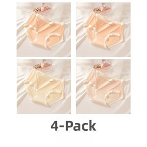 miiow | Ice Silk Womens Underwear Breathable Antibacterial Thin Mid Waist Invisible Triangle Shorts Comfortable Cotton Crotch Briefs