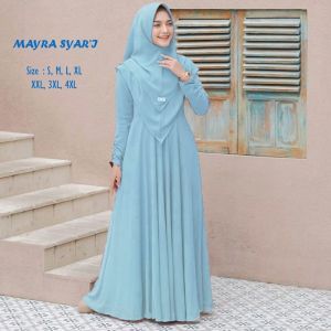 gamis mayra syari set khimar fashion muslim wanita ukuran m l xl xxl xxxl 4xl