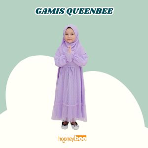 Gamis Anak Tile Quenbee Junior Honeybee Warna Lilac Size 2-10Thn