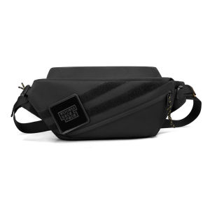 Trendy Mens Chest Bag Outdoor Sports Fanny Pack Large Capacity Single Shoulder Bag Casual Street Style Nylon Fabric Pure Color