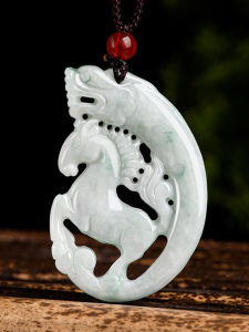 Natural A-grade Myanmar Jade Hollow Carved Dragon And Horse Spirit Pendant Charms Zodiac Animal Friend Jewelry Pendants
