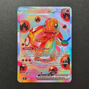 Keeppley | DIY Pokmon English Futuristic Rare Style Charizard Venusaur Blastoise Charmander Lvysaur Squirtle Fan Art Game Card Toy