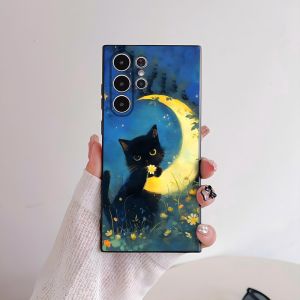 Van ART G-Gogh Funny Cat Phone Case for Samsung S series s21 s22 s23 s24 s25 FE Plus Ultra TPU Soft to Skin-friendly case